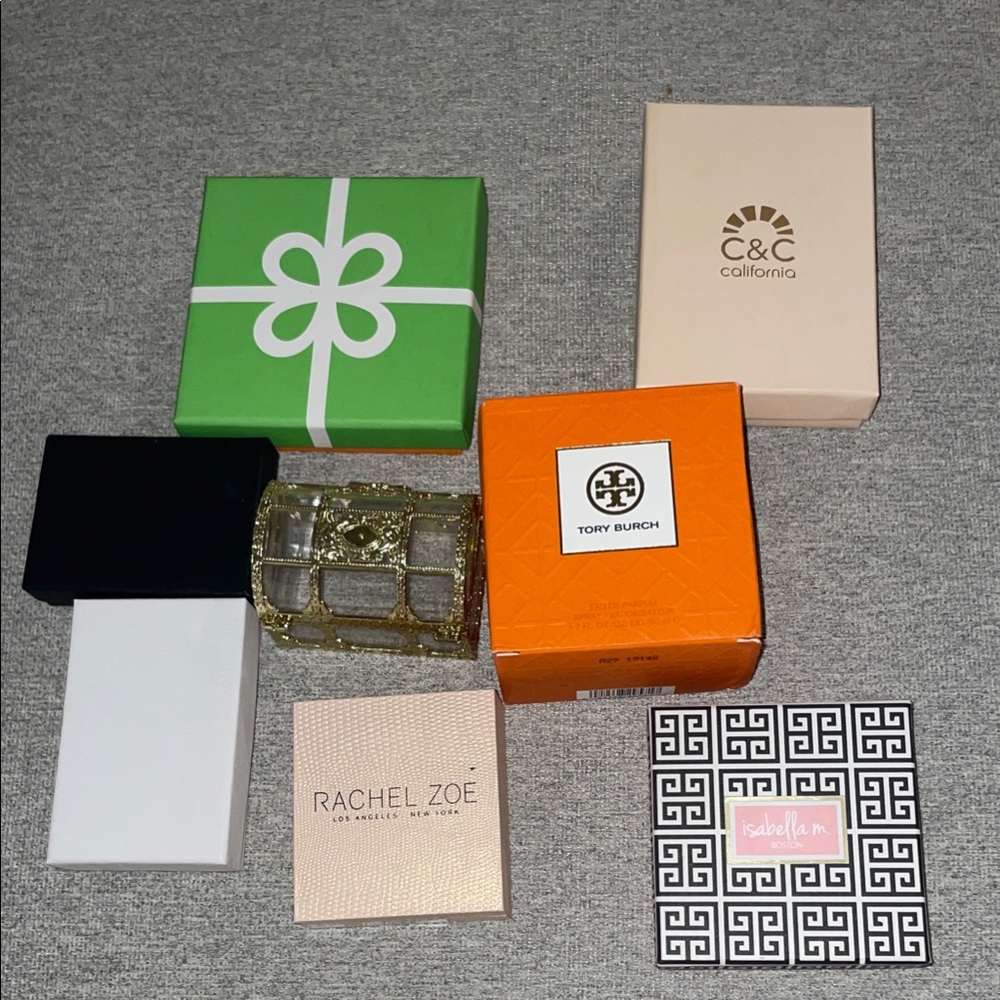 Tory Burch Gold Crystal-Embellished perfume box JC penny BOX